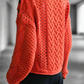 Ember Knit Button-Shoulder Sweater LAZERorange