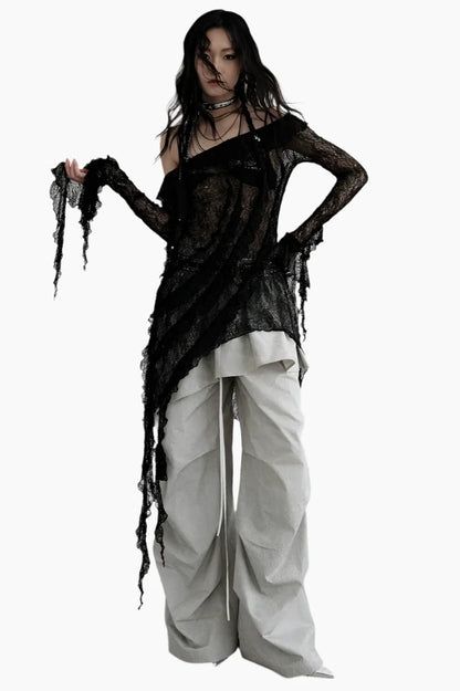 Dune Drift Ruffled Wide-Leg Pants