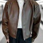 Axiom Stand Collar Leather Jacket LAZERorange