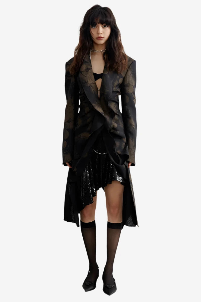 Nocturnal Rose Asymmetric Blazer