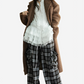 Urban Slate Plaid Wide-Leg Pants LAZERorange