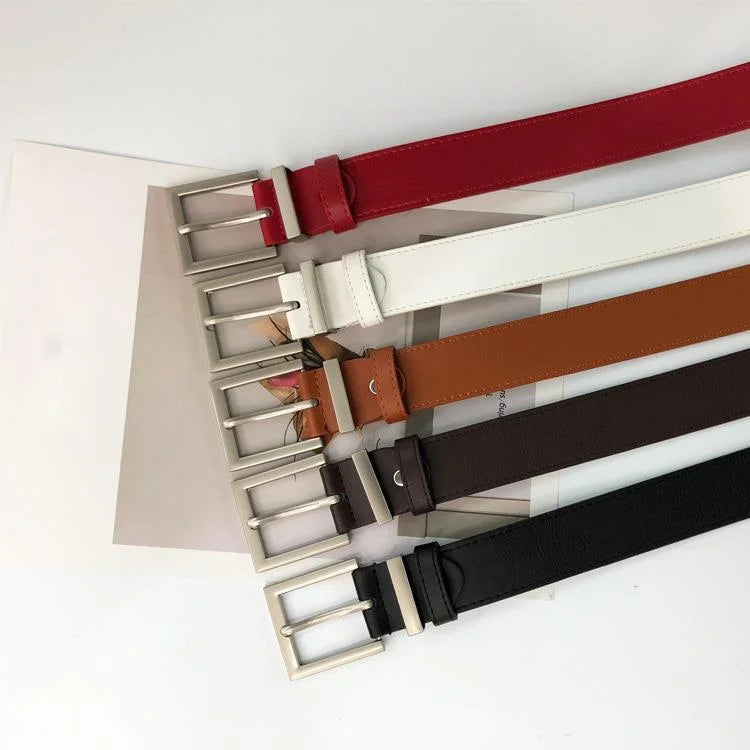 IEFB Brown Square Buckle Wide Belt Female Wild Decoration With Skirt Jeans Suit Students Accessories Fashion Belts Male Simple LAZERorange