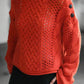 Ember Knit Button-Shoulder Sweater LAZERorange