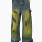 Distressed Tie-Dye Denim Trousers - LAZERorange