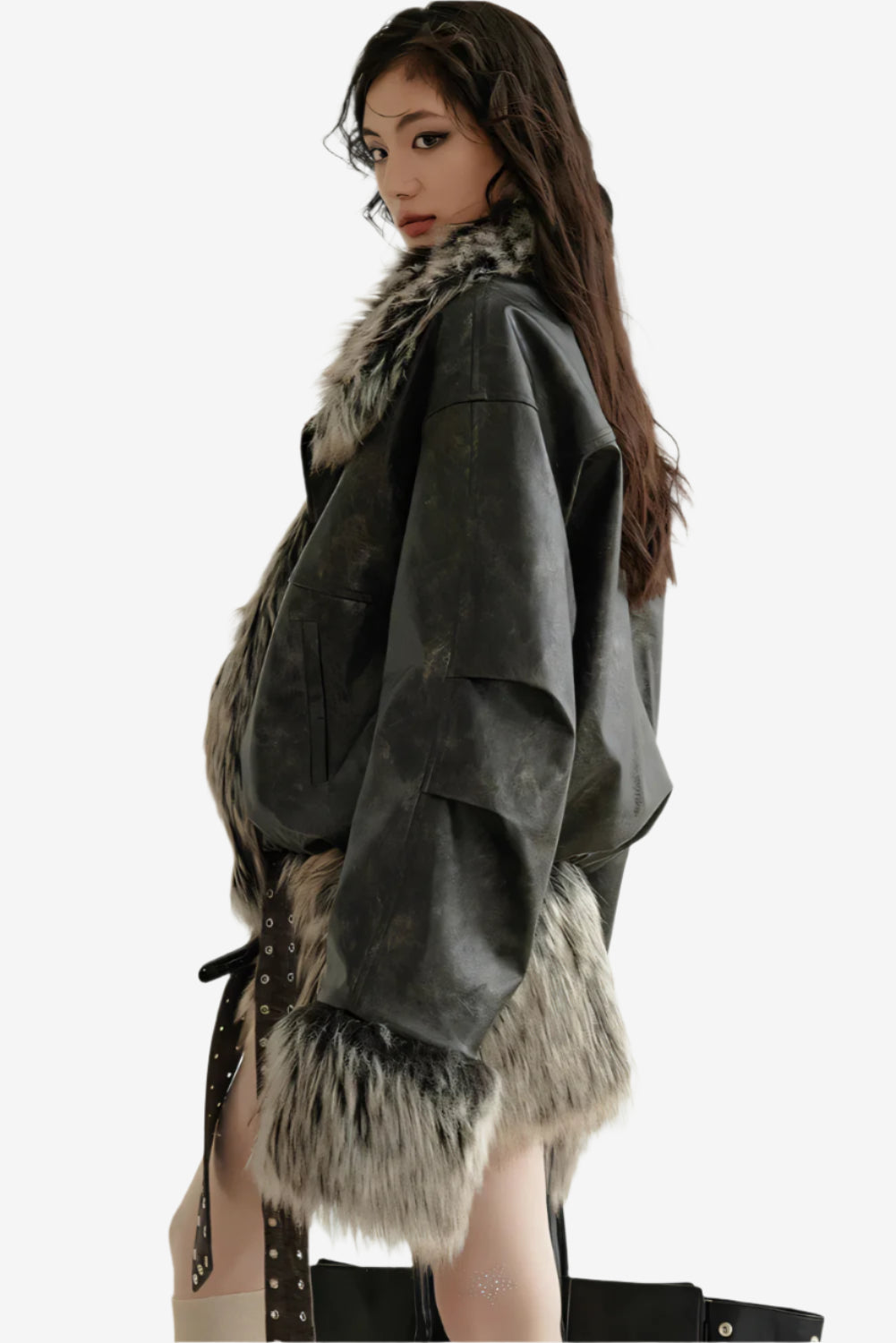 Dual Realm Reversible Fur Jacket LAZERorange