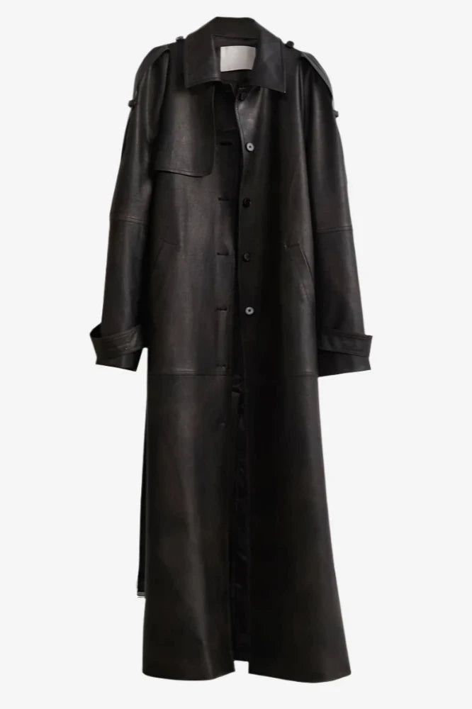 Shadowstride Long Leather Trench