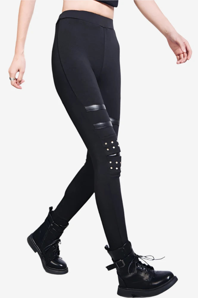 Noir Rivet Leggings