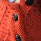 Ember Knit Button-Shoulder Sweater LAZERorange