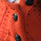 Ember Knit Button-Shoulder Sweater LAZERorange