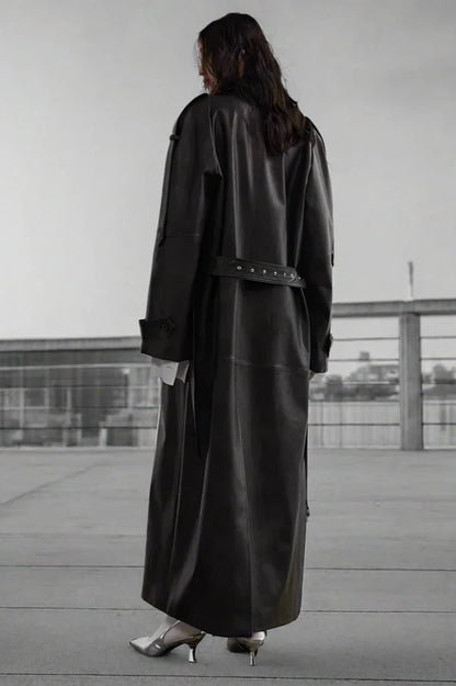 Shadowstride Long Leather Trench