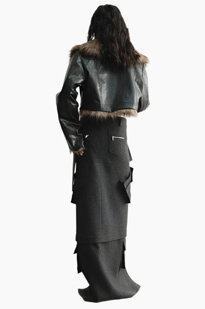 Reversible Fur Collar Jacket