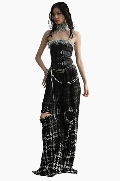 Rebel Plaid Shred Pants