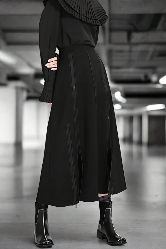 Midnight Slit A-Line Skirt LAZERorange