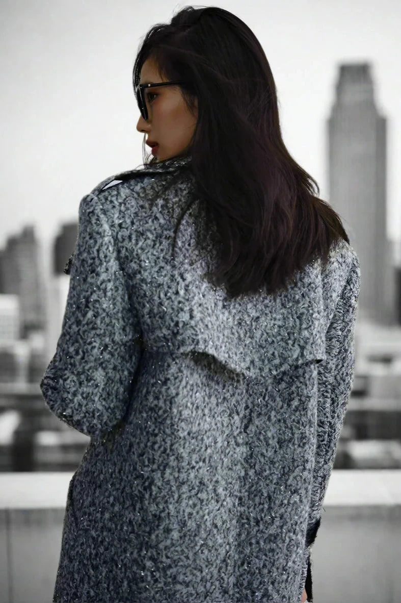 Silver Eclipse Woolen Coat