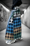 Patchwork Plaid A-Line Skirt LAZERorange