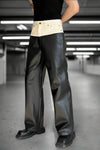 Dual-Tone Straight Leg Pants - LAZERorange