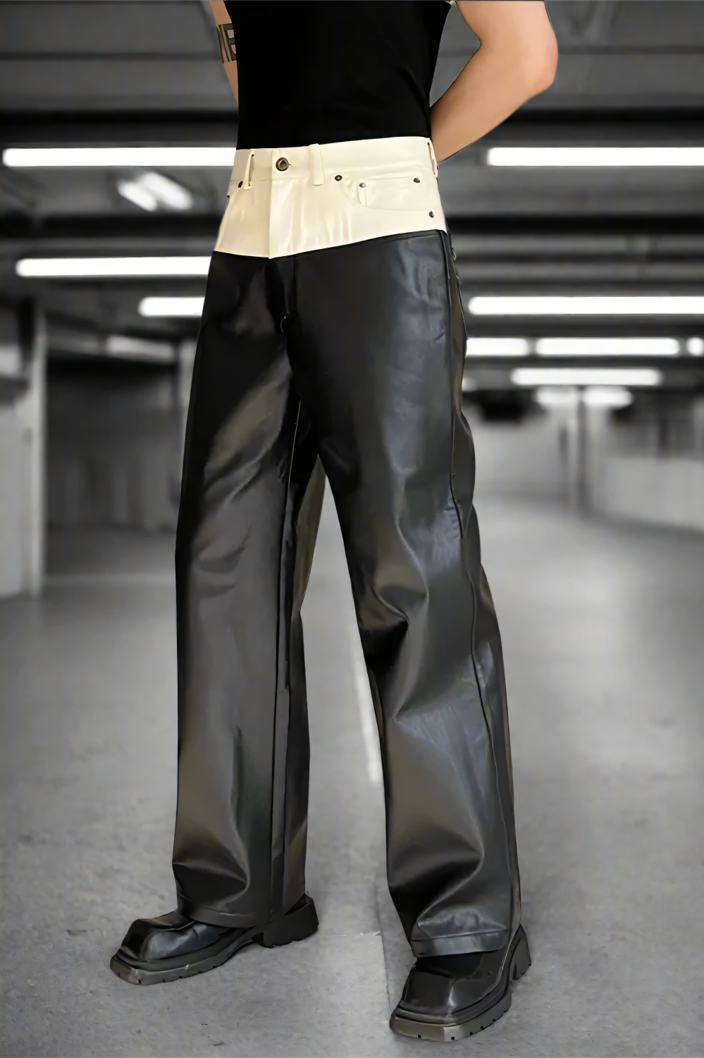 Dual-Tone Straight Leg Pants LAZERorange