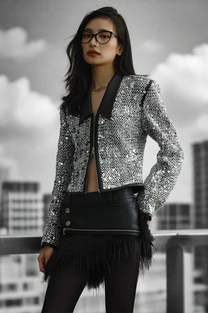 Shimmering Rebel Sequin Jacket