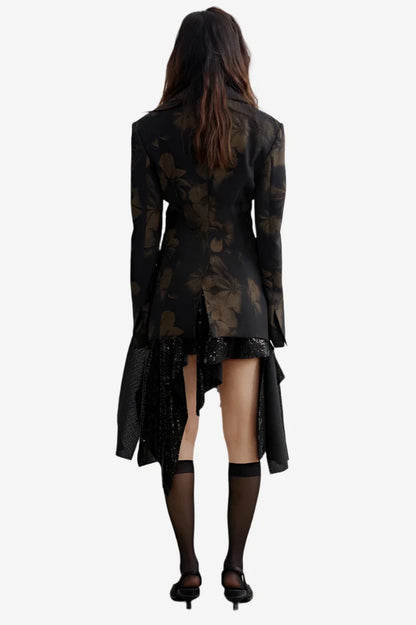 Nocturnal Rose Asymmetric Blazer