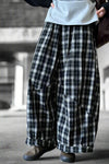 Shadow Plaid Wide-Leg Pants LAZERorange