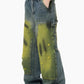 Distressed Tie-Dye Denim Trousers - LAZERorange