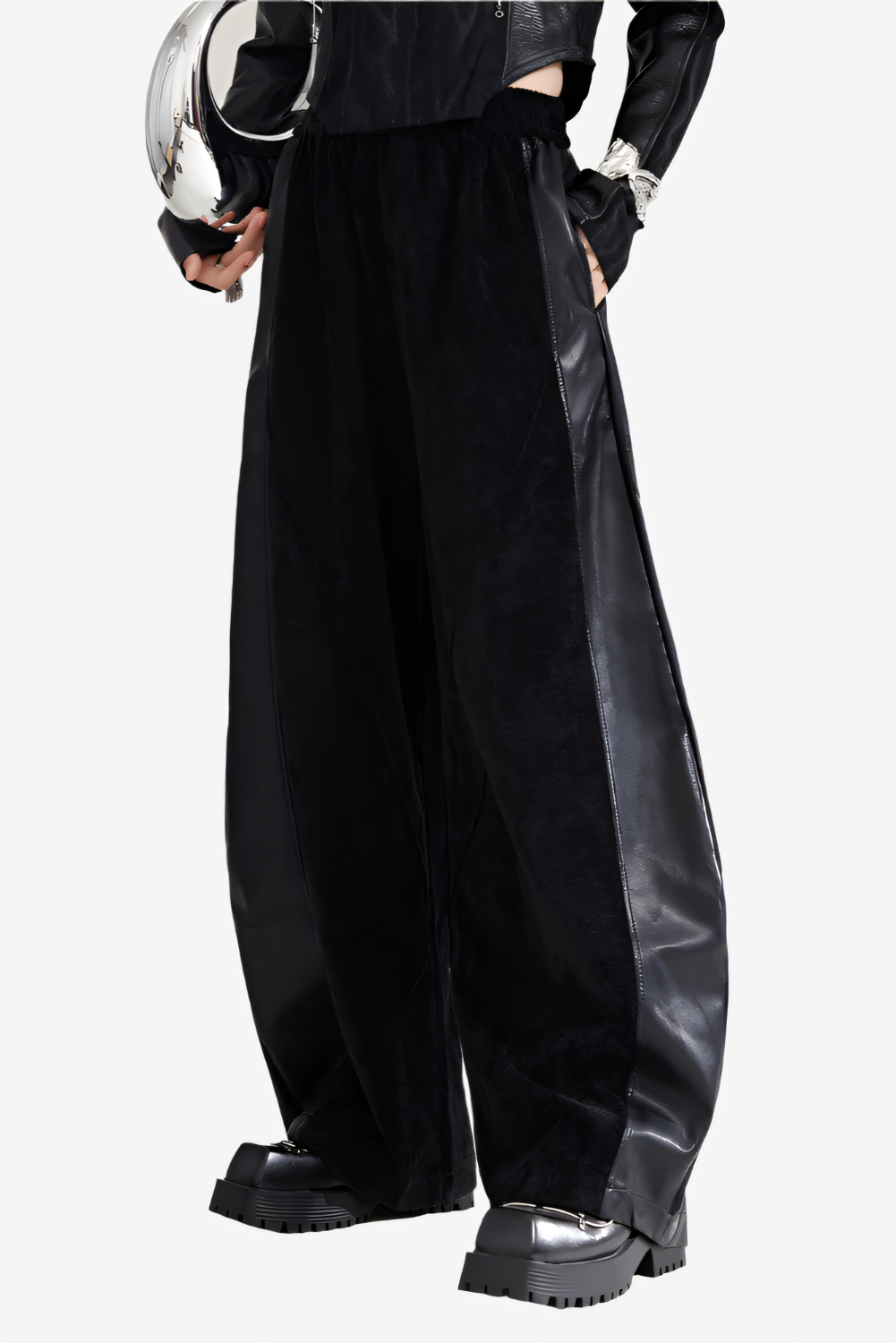 Shadow Stitch Wide-Leg Pants LAZERorange