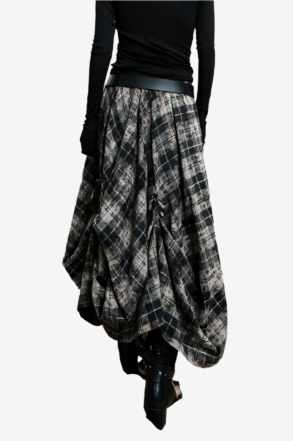 Nomad Plaid Drawstring Skirt LAZERorange