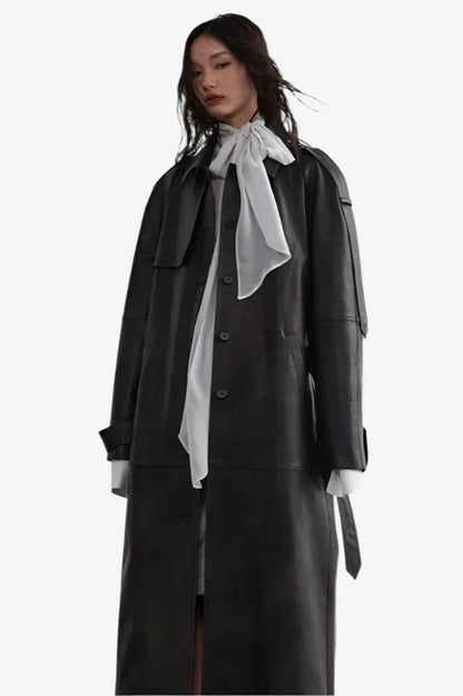 Shadowstride Long Leather Trench