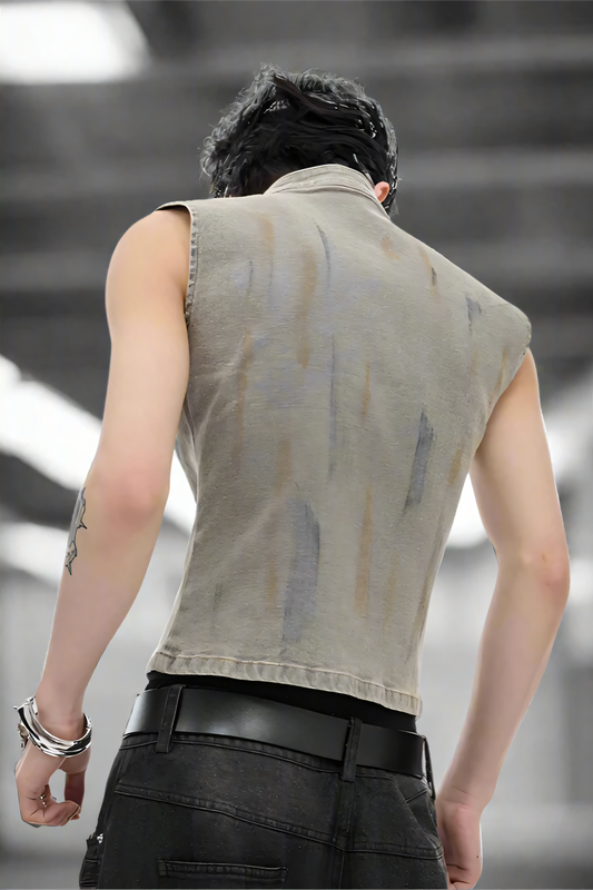 Renegade Denim Sleeveless Vest LAZERorange