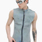 Renegade Denim Sleeveless Vest - LAZERorange