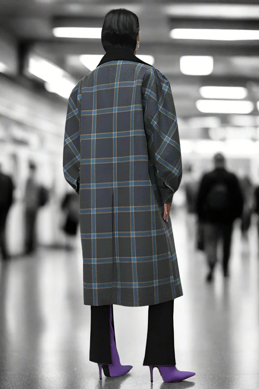 Rebellion Plaid Overcoat - LAZERorange