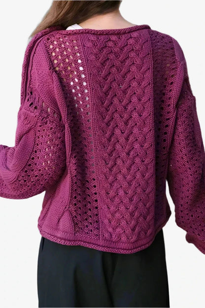 Ember Knit Button-Shoulder Sweater