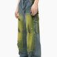 Distressed Tie-Dye Denim Trousers - LAZERorange