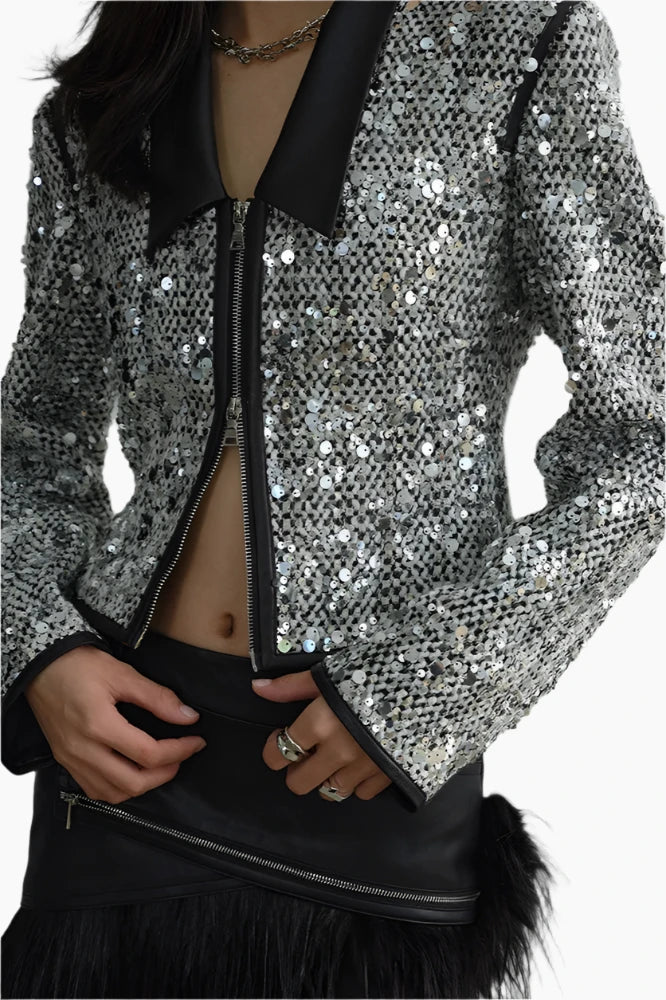 Shimmering Rebel Sequin Jacket