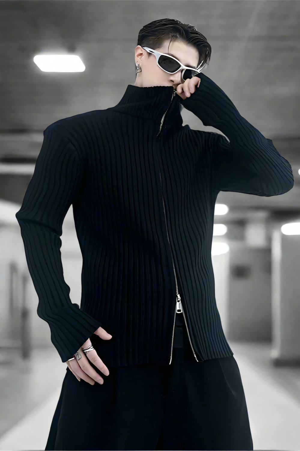 Cipher Double Zipper Sweater