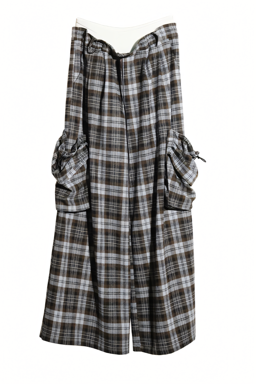 Urban Slate Plaid Wide-Leg Pants LAZERorange