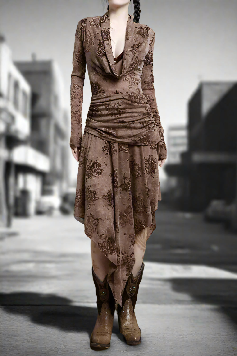 Desert Bloom Asymmetrical Dress