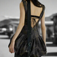 Rust Noir Peplum Dress LAZERorange