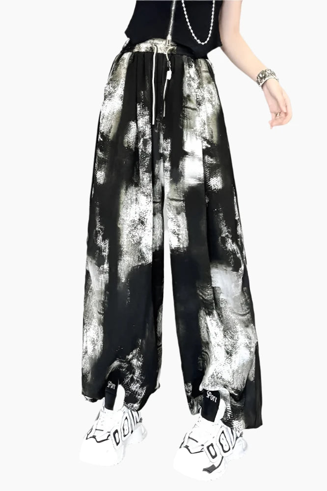 Midnight Tie-Dye Wide-Leg Pants