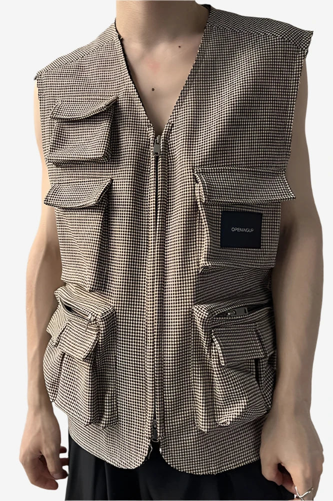 Urban Plaid Utility Vest