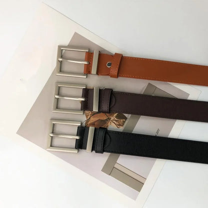 IEFB Brown Square Buckle Wide Belt Female Wild Decoration With Skirt Jeans Suit Students Accessories Fashion Belts Male Simple LAZERorange