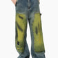 Distressed Tie-Dye Denim Trousers - LAZERorange