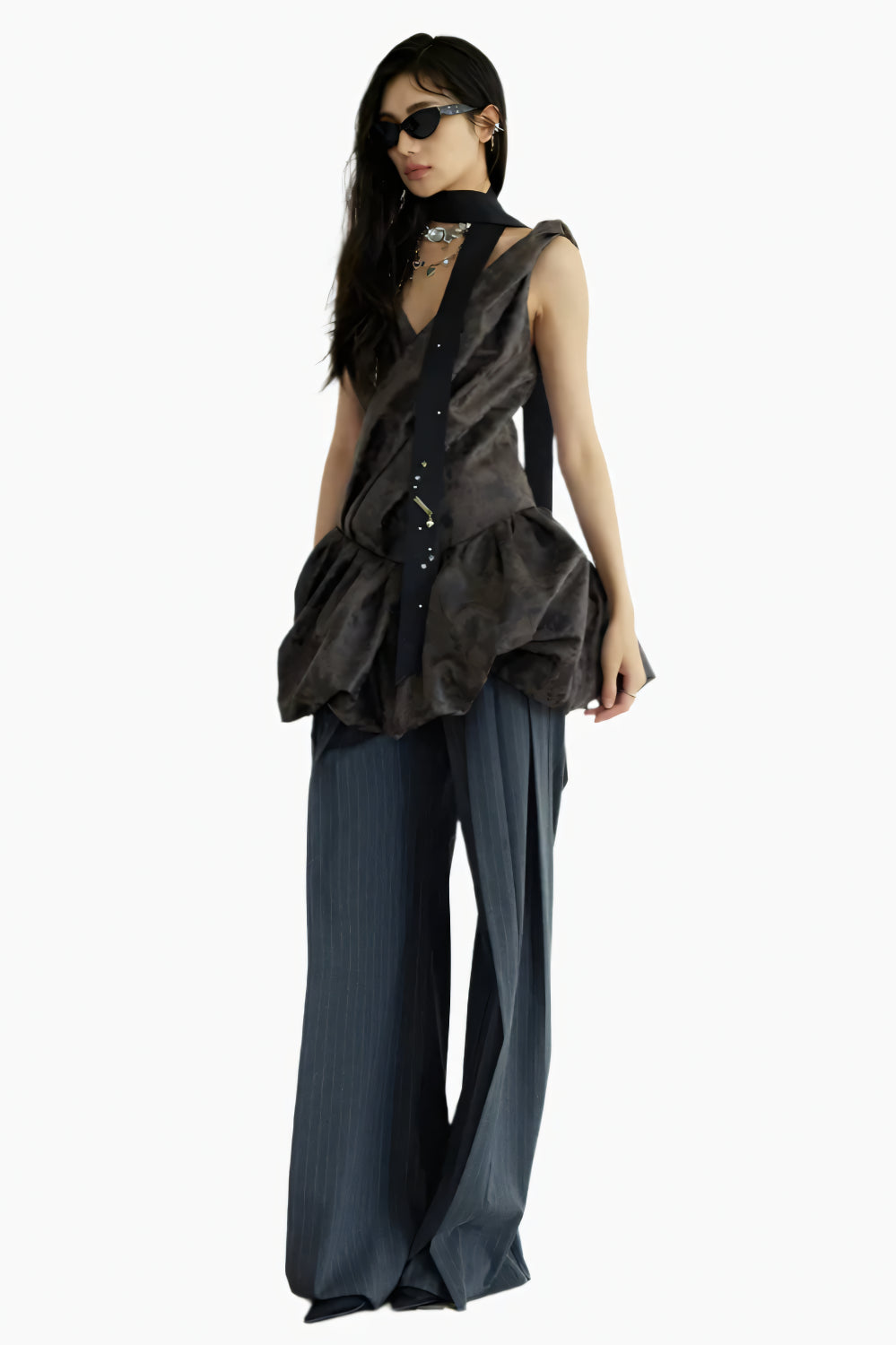 Rust Noir Peplum Dress LAZERorange