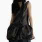 Rust Noir Peplum Dress LAZERorange