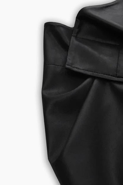 Eclipse Asymmetrical Leather Mini Skirt