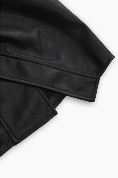 Eclipse Asymmetrical Leather Mini Skirt