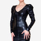 Vertex Faux Leather Sheath Dress LAZERorange