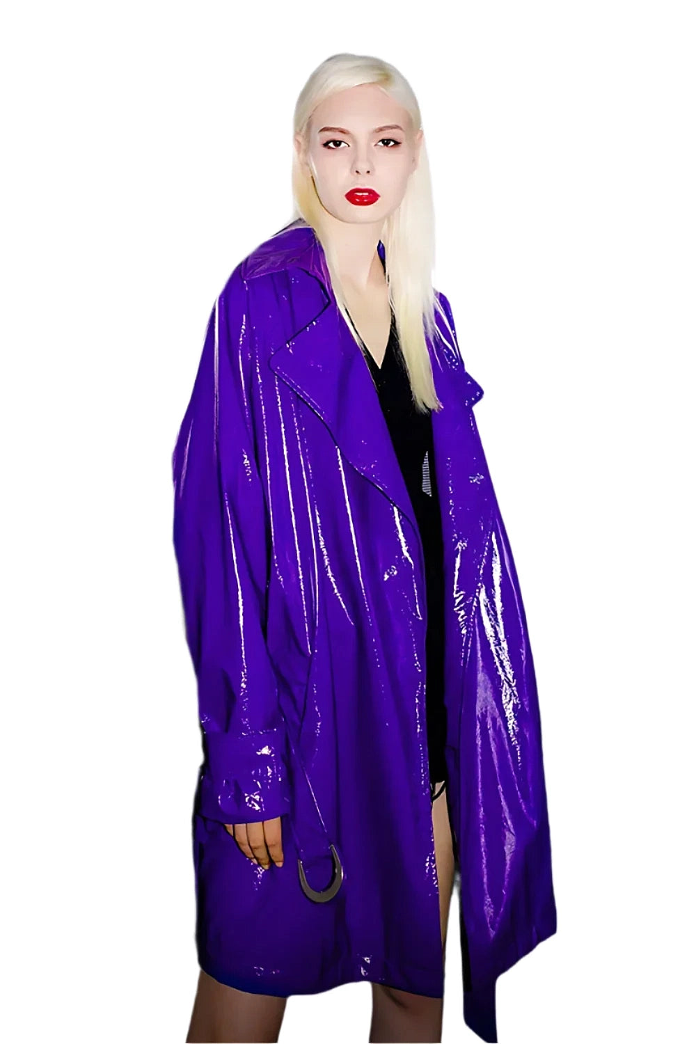 Violet Vandal Faux Leather Trench LAZERorange