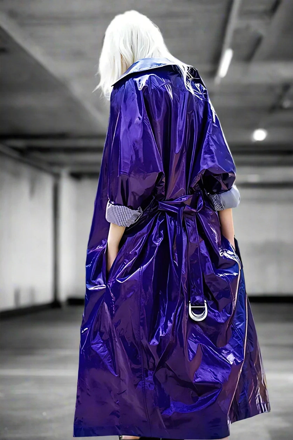 Violet Vandal Faux Leather Trench LAZERorange