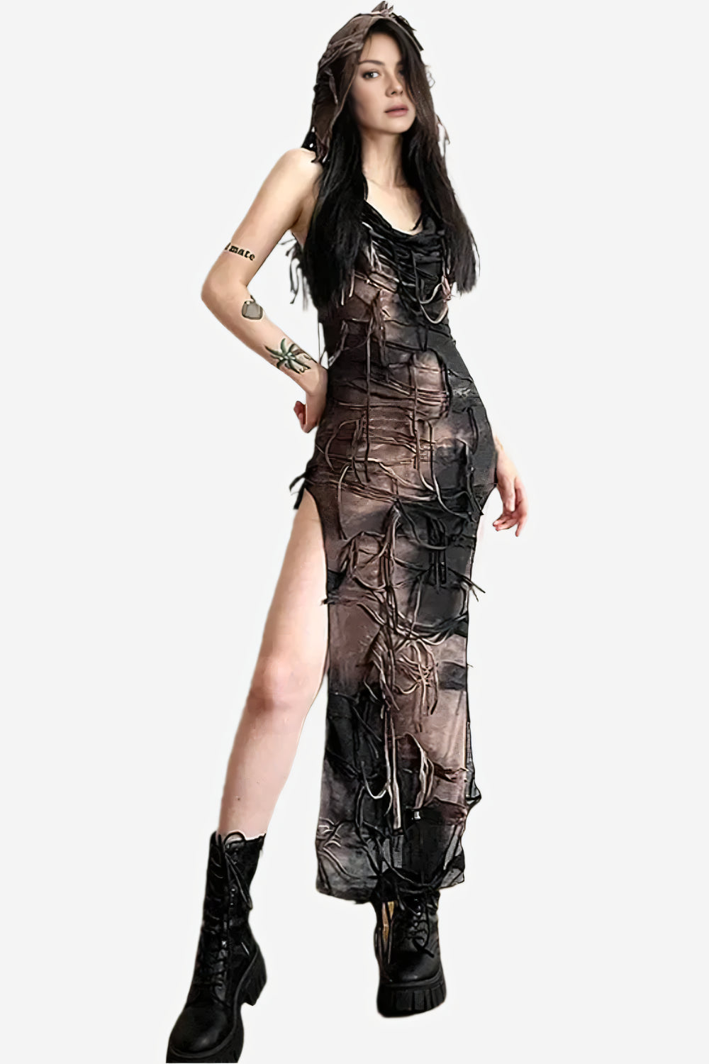 Wasteland Wander Hooded Dress LAZERorange